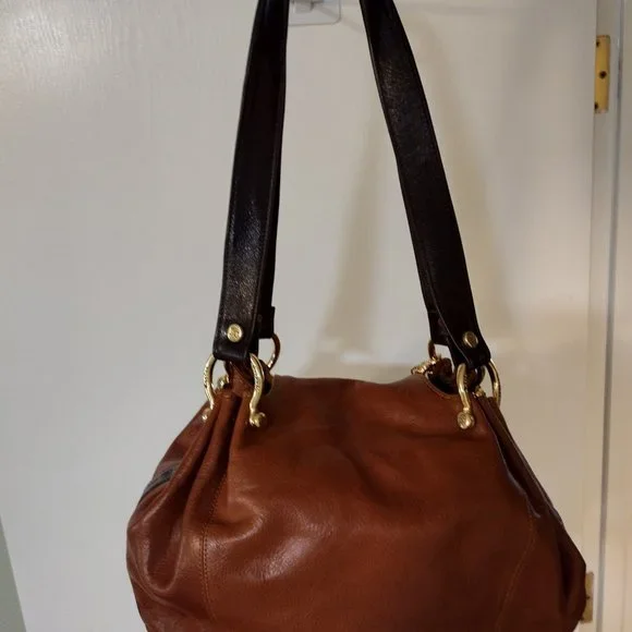 MARINO ORLANDI LUXERY BROWN LEATHER HANDBAG